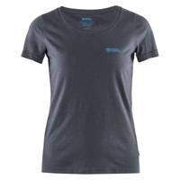 Fjallraven Logo T-shirt Dames Blauw - thumbnail