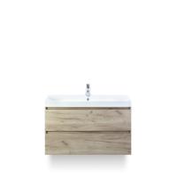 Maxx XL Badmeubelset 100 cm - Craft Oak - Wastafel Just 1 kraangat - thumbnail