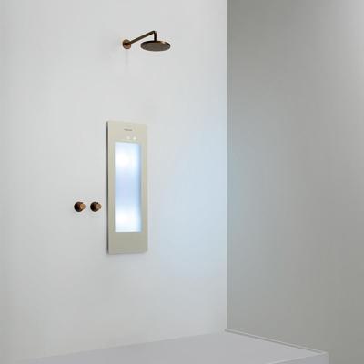 Sunshower Round Small Plus - Inbouw - Infrarood + Uv - 33 x 95 x 10 cm - Zand Wit