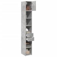 Opbergkast smal 30x42,5x225 cm bewerkt hout betongrijs - thumbnail