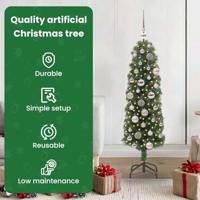 VidaXL Kunstkerstboom groen 120 cm pvc en staal en kunststof - thumbnail