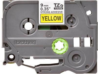 Brother TZe-S621 Labeltape extra sterk klevend PET Tapekleur: Geel Tekstkleur: Zwart 9 mm 8 m - thumbnail