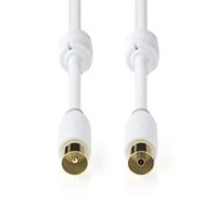 Coaxkabel 100 dB | IEC (Coax) Male - IEC (Coax) Female | 1,0 m | Wit - thumbnail