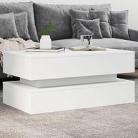 Salontafel met LED-verlichting 90x50x40 cm wit - thumbnail