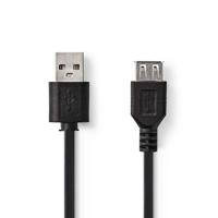 USB 2.0-Kabel | A Male - A Female | 2,0 m | Zwart - thumbnail