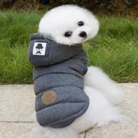 Winter gewatteerde jas super warm en zacht katoen jas voor huisdier hond maat: M (grijs) - thumbnail