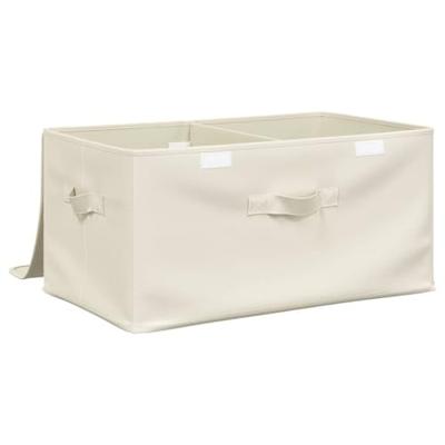 VidaXL Opbergboxen 2 st 50x30x25 cm stof crèmekleurig