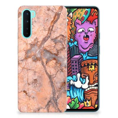 OnePlus Nord | TPU | Siliconen hoesje | Marmer Oranje