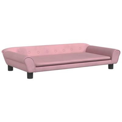 Kinderbank 100x50x26 cm fluweel roze