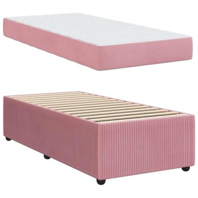Bedframe met matras Roze 100 x 200 cm Stof