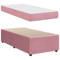 Bedframe met matras Roze 100 x 200 cm Stof - thumbnail