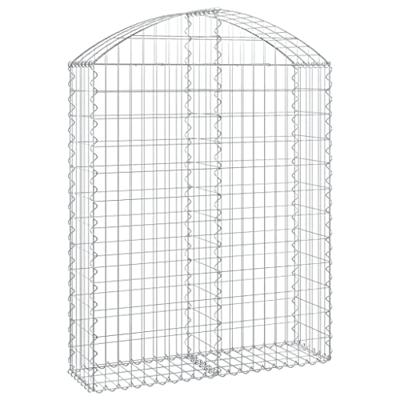 VidaXL Schanskorf gewelfd 100x30x120/140 cm gegalvaniseerd ijzer VidaXL Schanskorf gewelfd 100x30x120/140 cm gegalvaniseerd ijzer