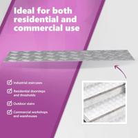 VidaXL Trap tread rechthoekig 4 pcs zilver 90 x 30 cm aluminium - thumbnail