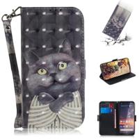 3D gekleurde tekening knuffel Cat patroon horizontale Flip lederen case voor Nokia 3 2 met houder & card slots & portemonnee - thumbnail