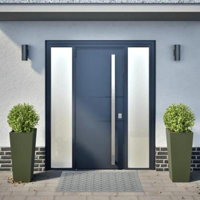 Plantenbakken 2 st 35x35x75 cm staal olijfgroen