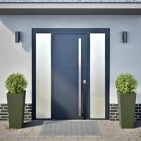 Plantenbakken 2 st 35x35x75 cm staal olijfgroen - thumbnail