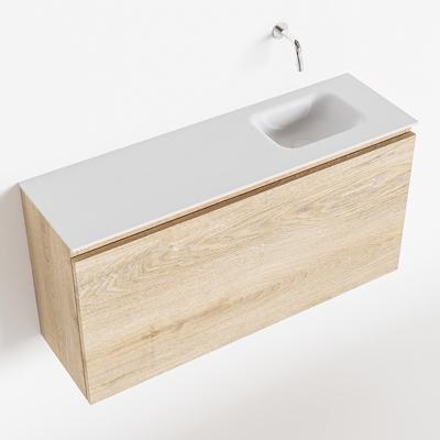 MONDIAZ OLAN 100cm toiletmeubel washed_oak. LEX wastafel talc rechts geen kraangat MONDIAZ OLAN 100cm toiletmeubel washed_oak. LEX wastafel talc rechts geen kraangat