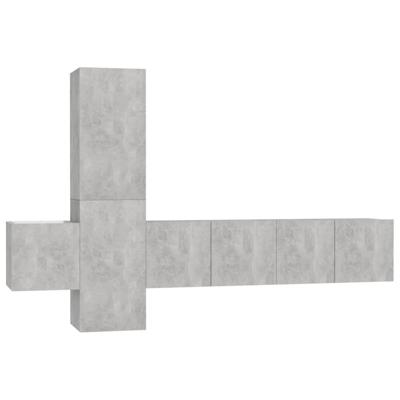 5-delige Tv-meubelset spaanplaat betongrijs