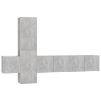 5-delige Tv-meubelset spaanplaat betongrijs - thumbnail