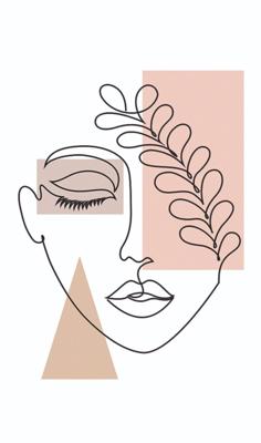 Novamur Kylie Fotobehang fineline art face - 81608