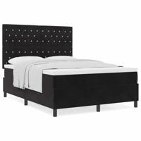 Boxspring bed met matras Zwart 140 x 200 cm Fluweel - thumbnail