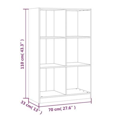 Boekenkast 70x33x110 massief grenenhout