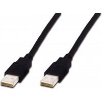Digitus AK-300100-010-S USB-kabel USB 2.0 USB-A stekker, USB-A stekker 1.00 m Zwart - thumbnail