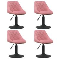 Eetkamerstoelen draaibaar 4 st fluweel roze - thumbnail