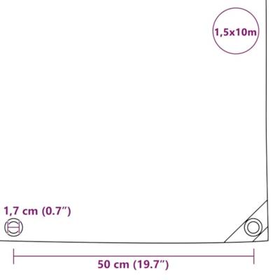 Dekzeil 650 g/m 1,5x10 m zwart Dekzeil 650 g/m 1,5x10 m zwart