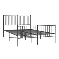 Bedframe met hoofd- en voeteneinde metaal zwart 140x200 cm - thumbnail