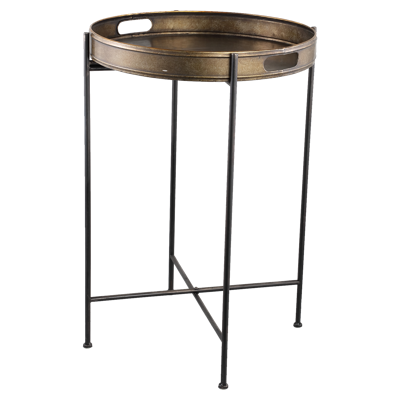 PTMD Bijzettafel 'Taren', Metaal, 74 x 50 x 50cm, kleur Goud