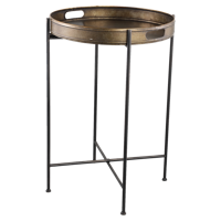 PTMD Bijzettafel 'Taren', Metaal, 74 x 50 x 50cm, kleur Goud - thumbnail