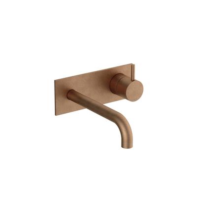 Hotbath Inbouw Wastafelkraan Met Achterplaat Cobber 18 cm Gebogen Uitloop 1-Hendel Verouderd Messing