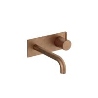 Hotbath Inbouw Wastafelkraan Met Achterplaat Cobber 18 cm Gebogen Uitloop 1-Hendel Verouderd Messing - thumbnail
