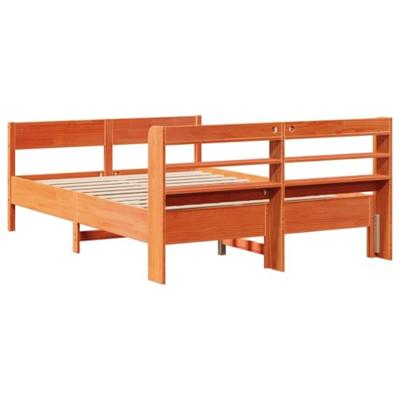 Bedframe zonder matras massief grenenhout wasbruin 160x200 cm
