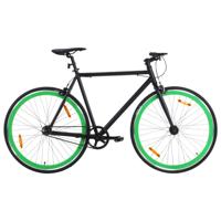 VidaXL Fiets met vaste versnelling 700 c 59 cm zwart en groen - thumbnail