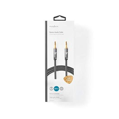 Stereo-Audiokabel | 3,5 mm Male - 3,5 mm Male | Gun Metal Grey | Gevlochten kabel Stereo-Audiokabel | 3,5 mm Male - 3,5 mm Male | Gun Metal Grey | Gevlochten kabel