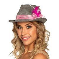 Apres Ski Hoed Grijze/Roze Wiesn - thumbnail