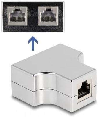 Delock RJ45 Netwerk Adapter CAT 5e [1x RJ45-bus - 2x RJ45-bus] Zilver