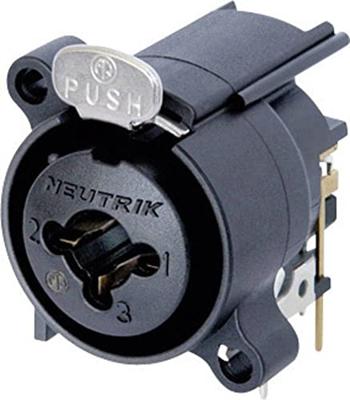 Neutrik NCJ6FA-H XLR-connector Flensbus, contacten haaks Aantal polen: 3 Zwart 1 stuk(s)