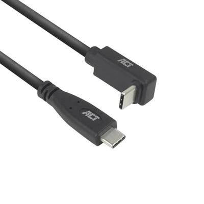 ACT USB 3.0 10Gbps 60W USB Type-C - USB Type-C (haaks verticaal) 2m