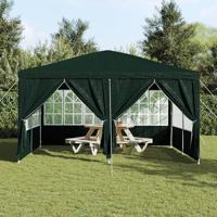 Partytent met 8 zijwanden groen 4x4 m PE - thumbnail