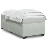 Boxspring met matras fluweel lichtgrijs 90x200 cm - thumbnail