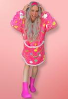 Draagbare deken met capuchon & mouwen - unicorn roze - thumbnail