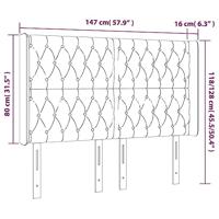 Hoofdbord met randen 147x16x118/128 cm stof blauw - thumbnail