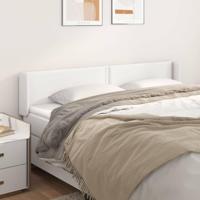 Hoofdbord met randen 203x16x78/88 cm kunstleer wit - thumbnail