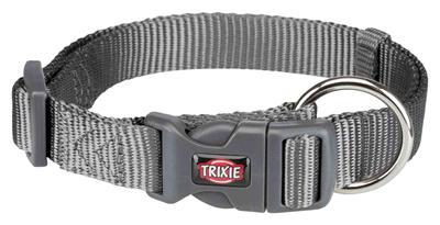 TRIXIE HALSBAND HOND PREMIUM GRAFIET GRIJS 25-40X1,5 CM