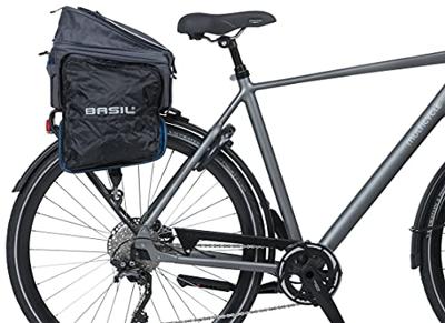Basil sport design trunkbag - grijze fietsbagagedragertas, 7-15l, waterafstotend, voor reguliere fiets en e-bike