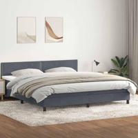 Boxspring met matras fluweel donkergrijs 180x210 cm - thumbnail