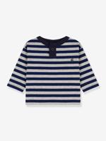 Katoenen baby-T-shirt met lange mouwen PETIT BATEAU blauw - thumbnail